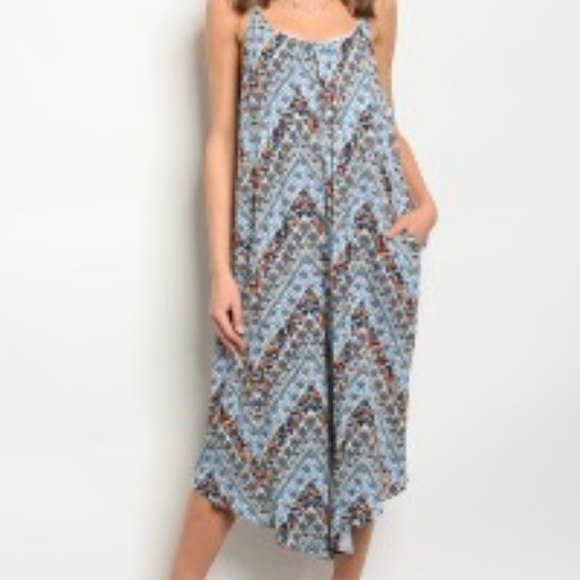 Blue Print Jumpsuit - Picture 1 of 3